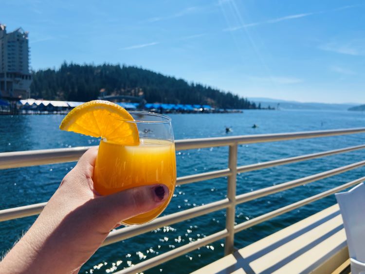 Drinking Mimosa on CDA Cruise
