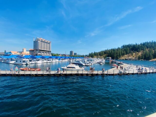 World's Longest Floating Board Walk seen on Lake Coeur d'Alene Cruises